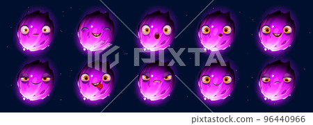 Set of fantasy planet with different emotions Set of fantasy planet with different emotions 96440966