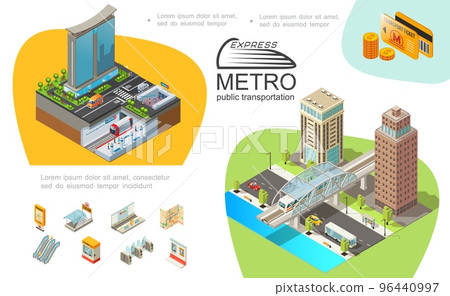 Metro Public Transport Infographic Template 96440997