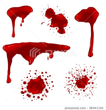 Realistic blood splatters vector set 96441193