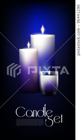 Realistic Glowing Candles Set Realistic Glowing Candles Set 96441290