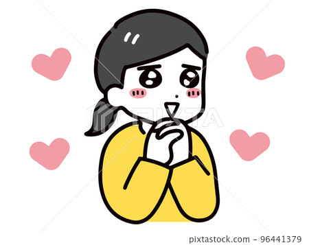 A young woman in casual clothes who is excited (upper body) A young woman in casual clothes who is excited (upper body) 96441379