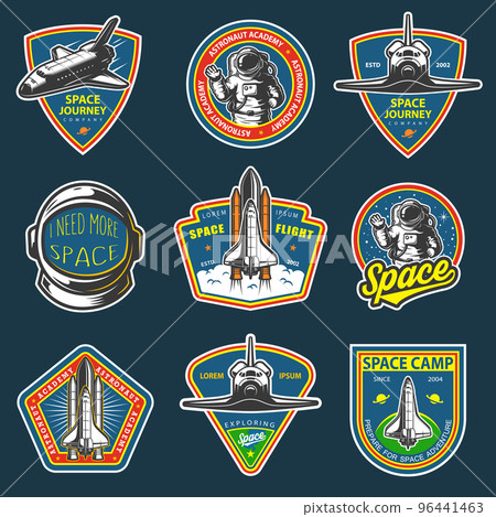 Set of vintage space and astronaut badges 96441463
