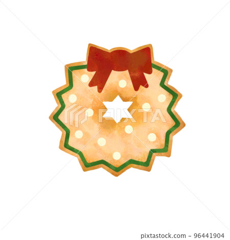 聖誕花環曲奇風格手繪插畫 96441904