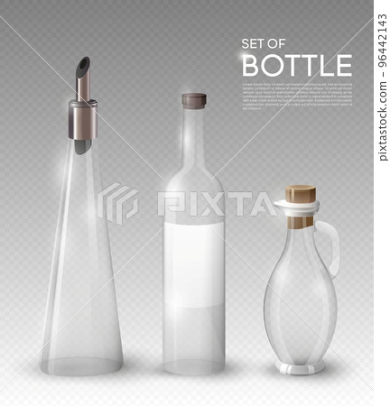 Realistic Empty Glass Bottles Collection Realistic Empty Glass Bottles Collection 96442143