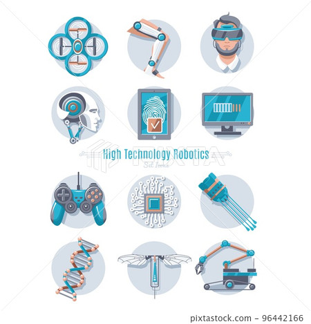 Hi-Tech Robotics Icon Set 96442166