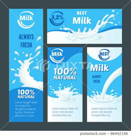 Cartoon Natural Milk Brochures Cartoon Natural Milk Brochures 96442186