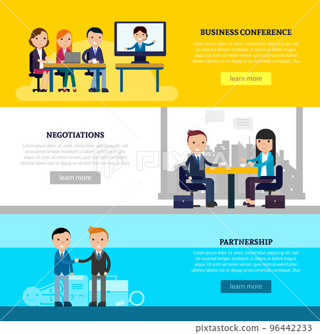 Business Collaboration Horizontal Banners 96442233