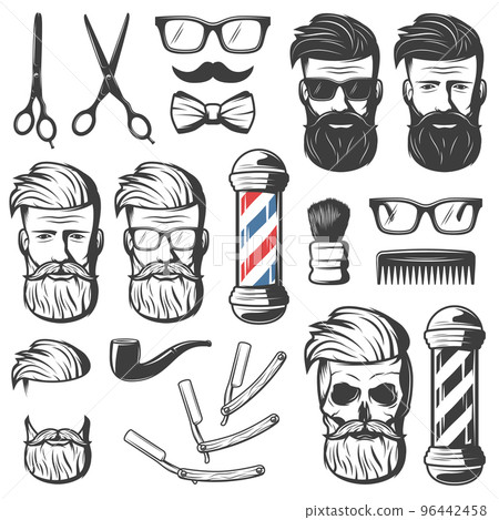 Vintage Barber Elements Set Vintage Barber Elements Set 96442458