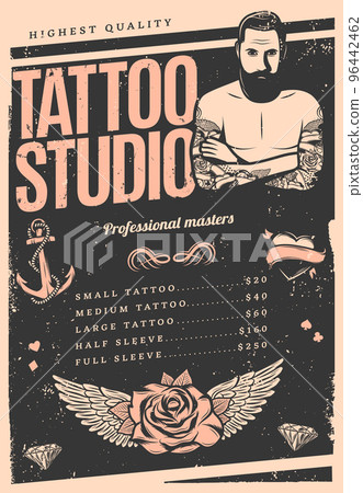 Vintage Tattoo Studio Poster 96442462