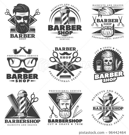 Vintage Barber Hipster Labels 96442464