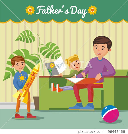 Greeting Happy Fathers Day Concept 96442466