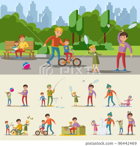Happy Fatherhood Concept Happy Fatherhood Concept 96442469