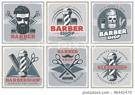 Barbershop Hipster Posters Set Barbershop Hipster Posters Set 96442470