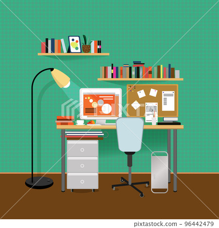 Flat Interior Room Template 96442479