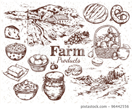 Farm Products Sketch Set 96442556