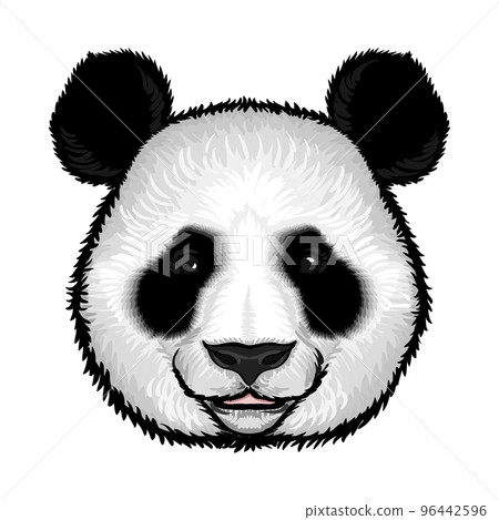 Cute Fluffy Panda Face 96442596