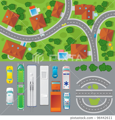 City Landscape Top View Concept 96442611