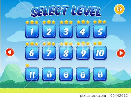 Colorful Level Selection Screen 96442612
