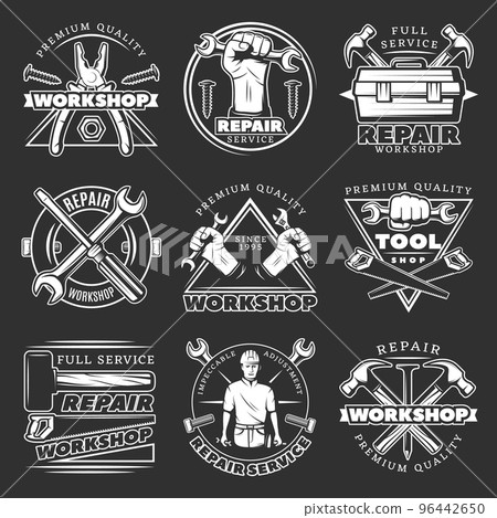 White Repair Workshop Logo Set 96442650