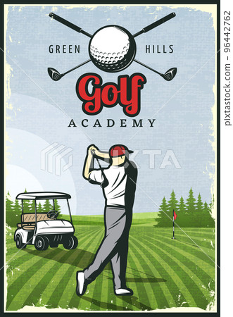 Colorful Retro Golf Poster 96442762
