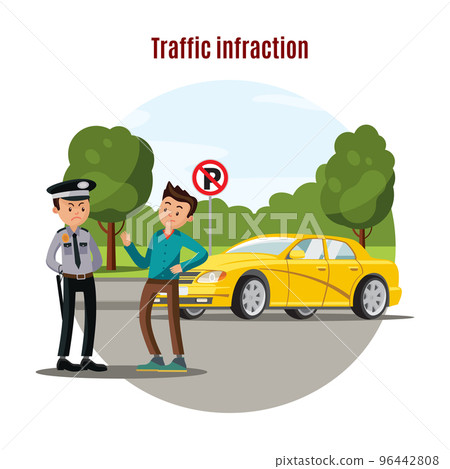 Colorful Traffic Violation Concept Colorful Traffic Violation Concept 96442808