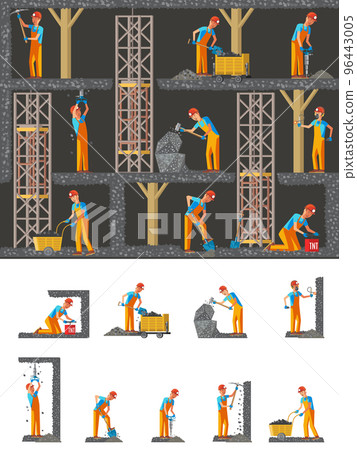 Mining Industry Flat Composition 96443005
