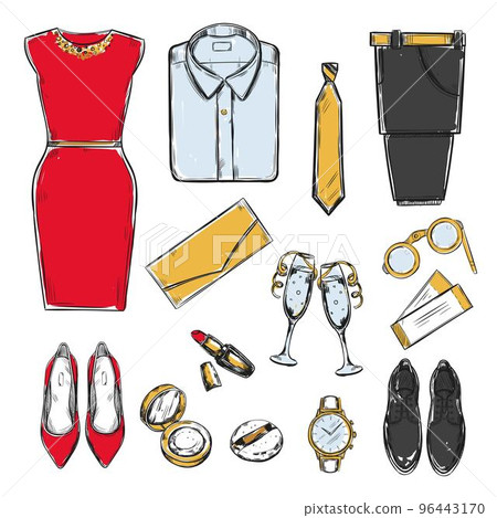 Colored Doodle Evening Wardrobe Collection Colored Doodle Evening Wardrobe Collection 96443170