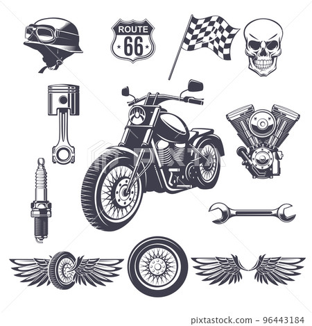 Vintage Motorcycle Elements Collection Vintage Motorcycle Elements Collection 96443184