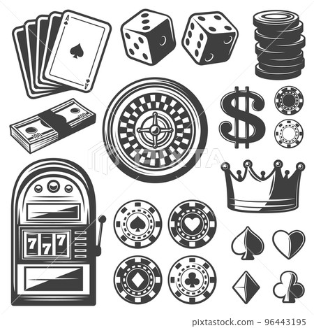 Vintage Casino Elements Set Vintage Casino Elements Set 96443195