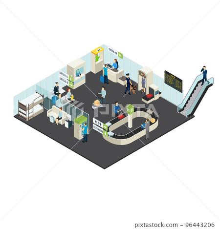 Airport Interior Isometric Concept 96443206