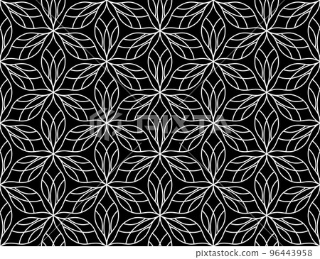 Flower geometric pattern. Seamless background. Black Flower geometric pattern. Seamless background. Black 96443958