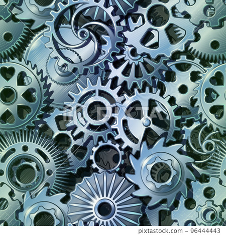 Silver Metal Gears Pattern Silver Metal Gears Pattern 96444443