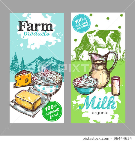 Farm Products Milk Banner Set 96444634