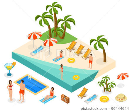 Isometric Island Travel Concept 96444644