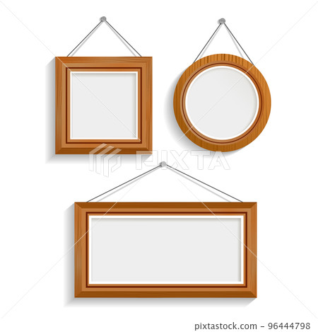 Dark Wood Isolated Frames Set Dark Wood Isolated Frames Set 96444798
