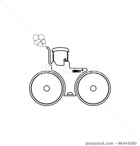 heavy equipment or asphalt road compactor vehicle icon 96445090