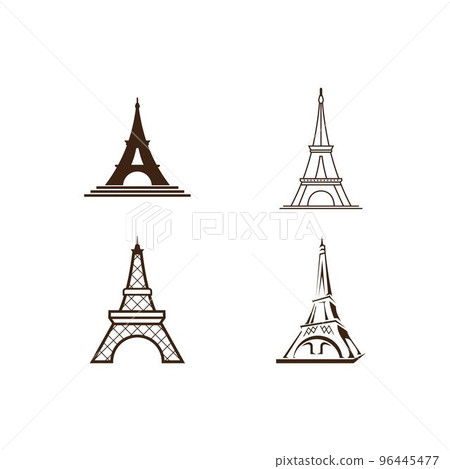 Eiffel tower vector icon 96445477