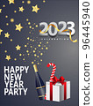 Happy new year 2023 gold and black collors place for text christmas stars 96445940