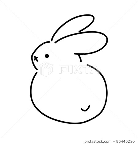 可以用來做年卡的手繪簡單兔子 可以用來做年卡的手繪簡單兔子 96446250