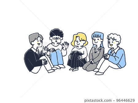 Illustration of young people gathering and exchanging opinions 96446629