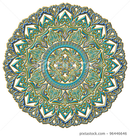 曼陀羅藝術(珠寶風格、東方、幾何圖案、冷色調、書法) 曼陀羅藝術(珠寶風格、東方、幾何圖案、冷色調、書法) 96446646