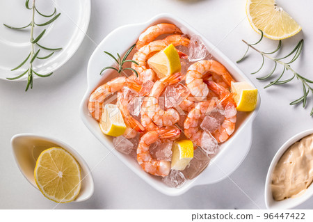 Fresh raw prawns Fresh raw prawns 96447422