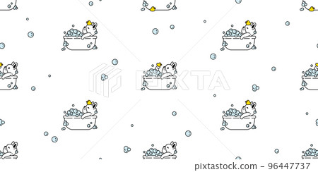 dog seamless pattern french bulldog shower bath vector icon soap bubble shampoo pet duck rubber puppy toy cartoon character gift wrapping paper tile background repeat wallpaper scarf isolated symbol i 96447737