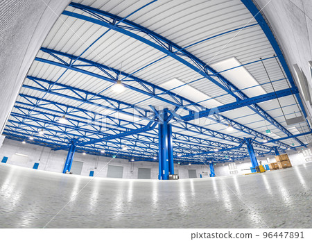 interior of a warehouse fisheye view. 96447891