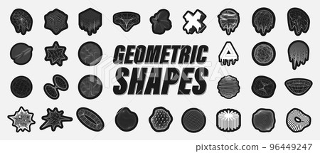 Universal geometric shapes in 3D wireframes. Retrowave Universal geometric shapes in 3D wireframes. Retrowave 96449247