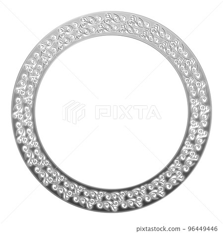 Stock Illustration: Retro, antique, vintage silver metallic frame. decorative ruled ornament Stock Illustration: Retro, antique, vintage silver metallic frame. decorative ruled ornament 96449446