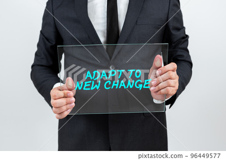Text caption presenting Adapt To New Change. Business showcase Get Used to Latest Mindset and Behavior Innovation Text caption presenting Adapt To New Change. Business showcase Get Used to Latest Mindset and Behavior Innovation 96449577