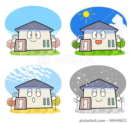Deformed house character-spring, summer, autumn, winter 96449621