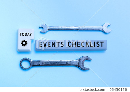 Conceptual display Events Checklist. Business overview invaluable tool for successfully managing your affair 96450156