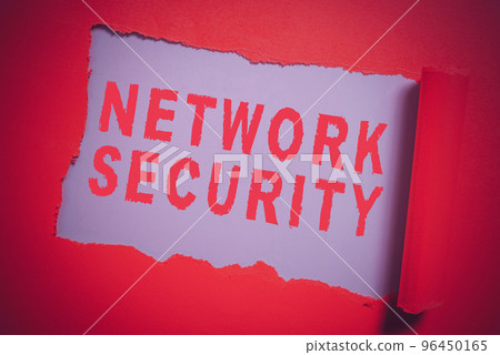 Handwriting text Network Security. Internet Concept practice of securing a computer web from intruders 96450165
